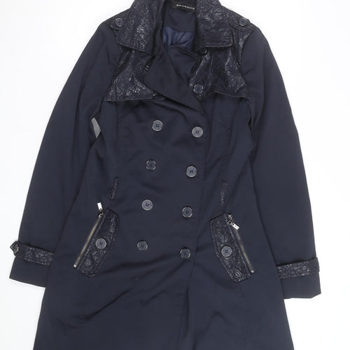 Zac & Zoe Women’s Blue Lace Detail Long Trench Coat XL