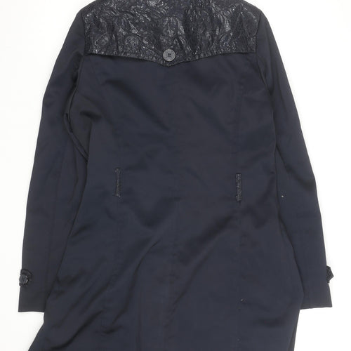 Zac & Zoe Women’s Blue Lace Detail Long Trench Coat XL