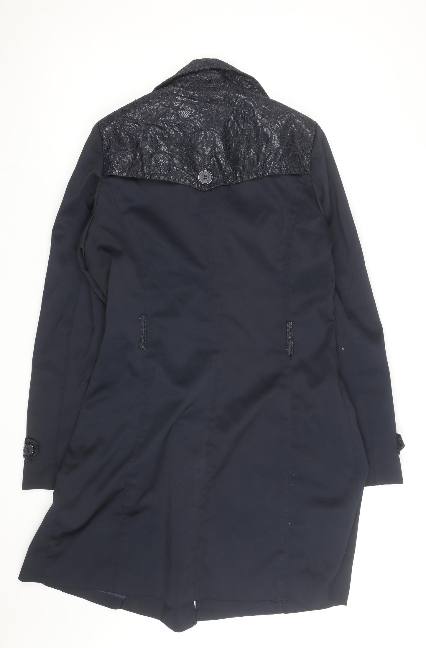Zac & Zoe Women’s Blue Lace Detail Long Trench Coat XL