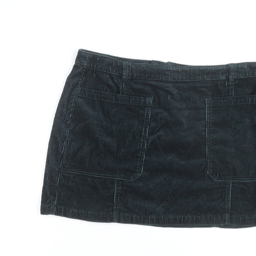 Marks and Spencer Women Blue Corduroy Short Skirt Size 18