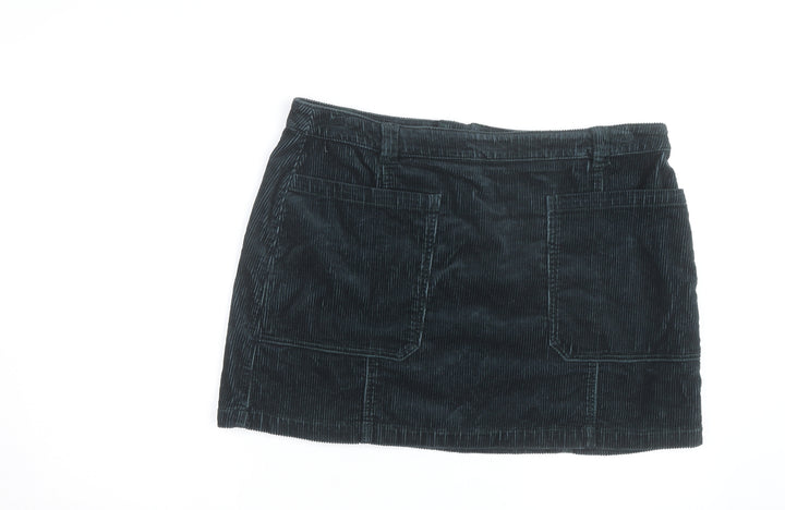 Marks and Spencer Women Blue Corduroy Short Skirt Size 18