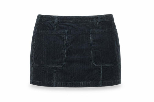 Front view of Marks & Spencer Women Blue Corduroy Short Skirt, size 18