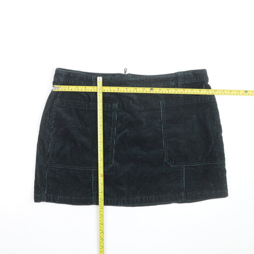 Marks and Spencer Women Blue Corduroy Short Skirt Size 18