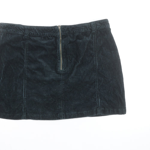 Marks and Spencer Women Blue Corduroy Short Skirt Size 18