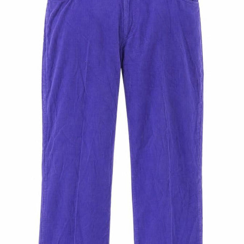 Crombie Men's Purple Corduroy Trousers 38R Regular Fit