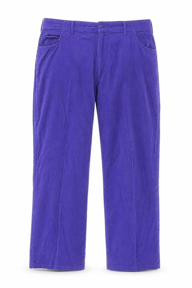 Crombie Men's Purple Corduroy Trousers 38R Regular Fit
