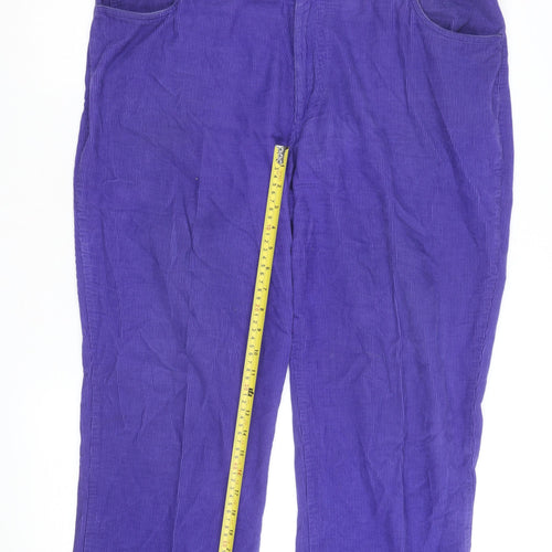 Crombie Men's Purple Corduroy Trousers 38R Regular Fit
