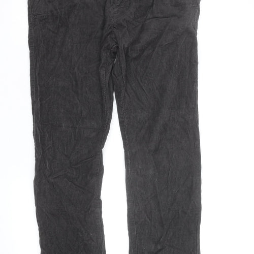 55 DSL Men's Black Corduroy Chino Trousers Size 34 Regular Fit