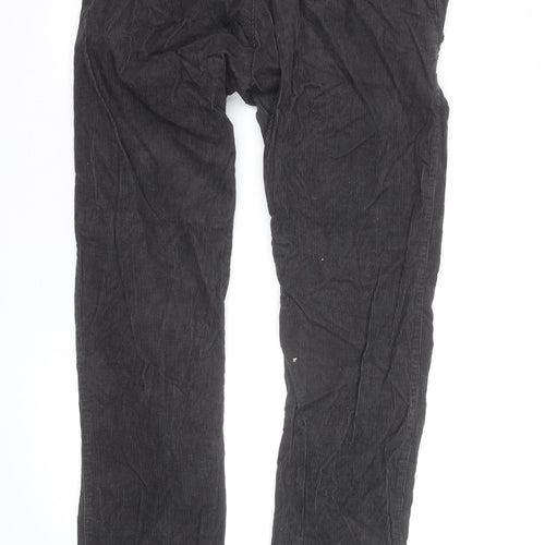 55 DSL Men's Black Corduroy Chino Trousers Size 34 Regular Fit