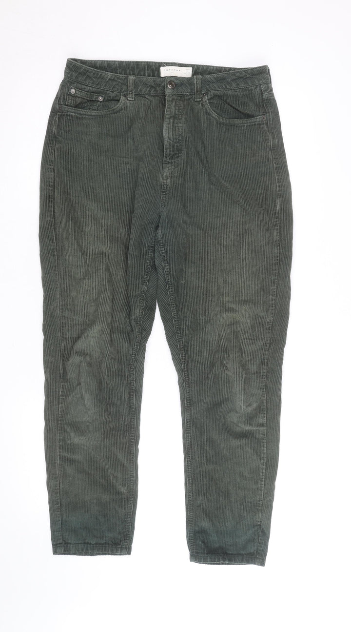 Topshop Men Green Corduroy Slim Fit Chino Trousers W32 L28