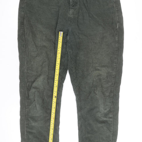 Topshop Men Green Corduroy Slim Fit Chino Trousers W32 L28