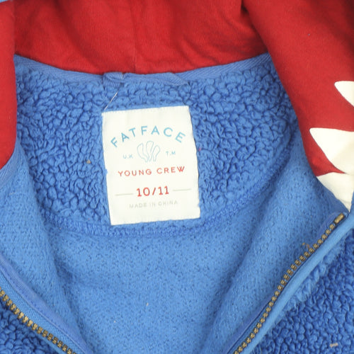FatFace Boys Blue Full Zip Hoodie Fleece Age 10-11 Years