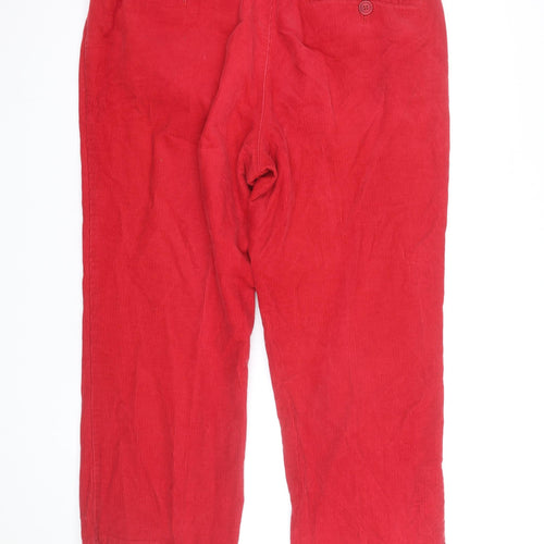 Crombie Men's Red Corduroy Chino Trousers Size 38 Straight Fit
