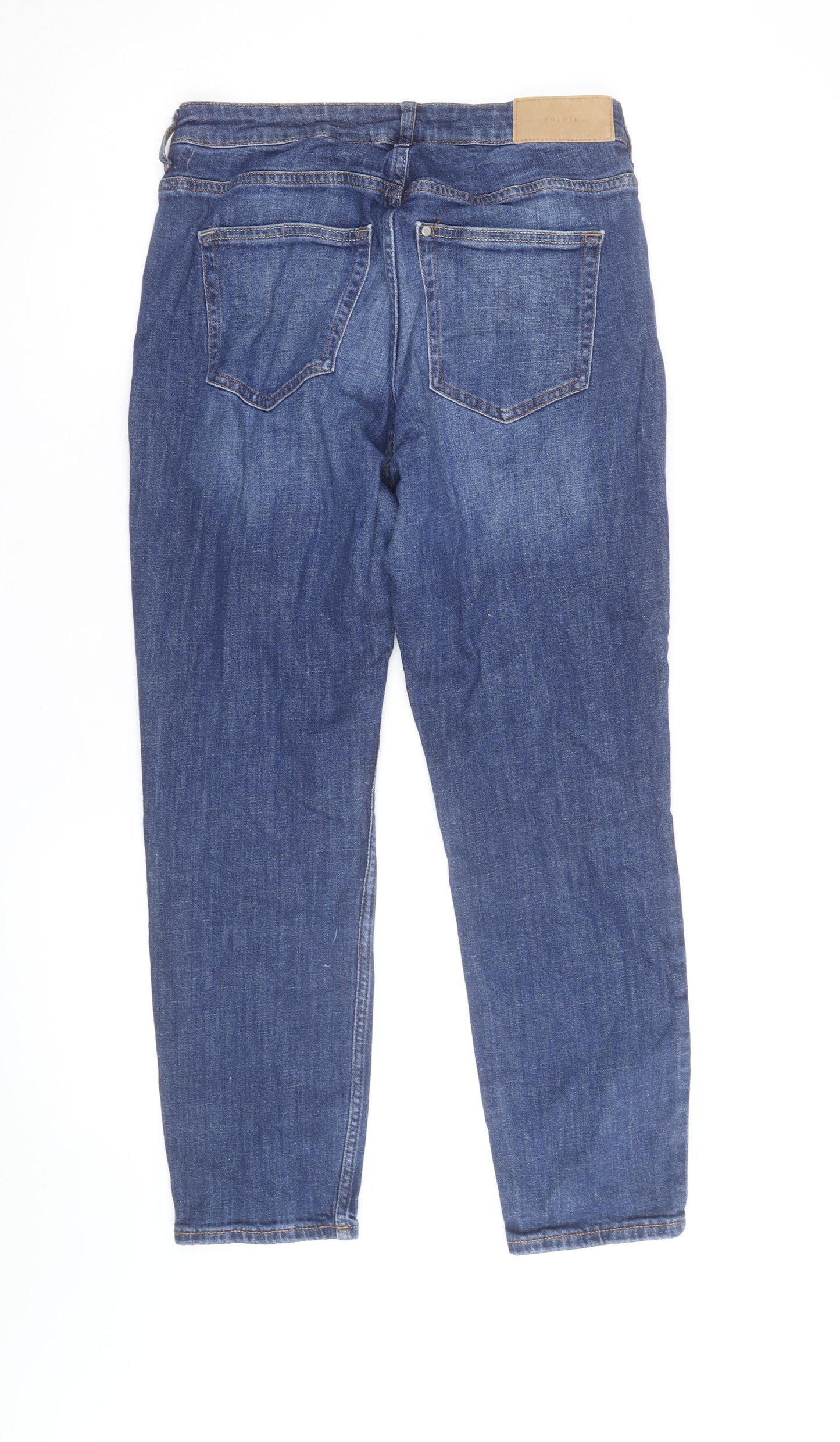 H&M Women Blue Size 12 Boyfriend Regular Fit Jeans