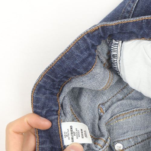 H&M Women Blue Size 12 Boyfriend Regular Fit Jeans