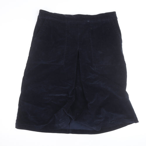 Cotton Traders Womens Blue Corduroy Knee Length Skirt Size 16