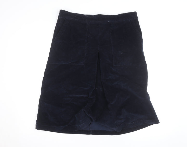 Cotton Traders Womens Blue Corduroy Knee Length Skirt Size 16