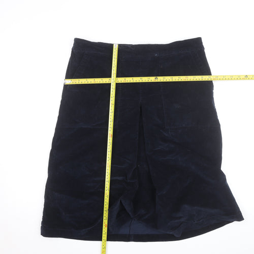 Cotton Traders Womens Blue Corduroy Knee Length Skirt Size 16