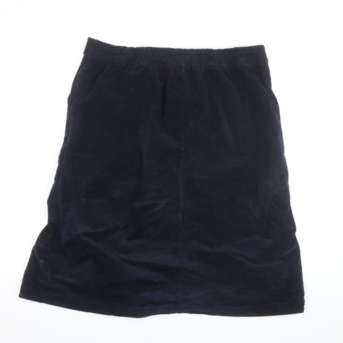Cotton Traders Womens Blue Corduroy Knee Length Skirt Size 16