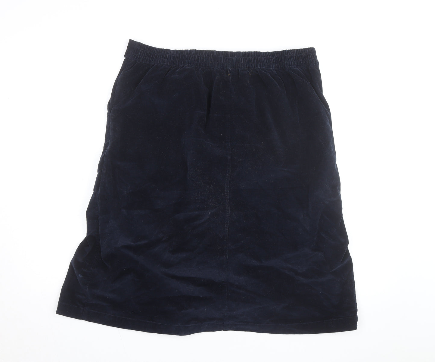 Cotton Traders Womens Blue Corduroy Knee Length Skirt Size 16