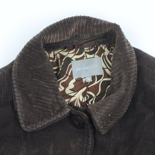 Marks and Spencer Per Una Women Brown Corduroy Jacket Size 14