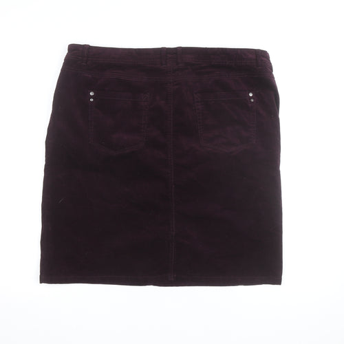 Canda Women's Purple Corduroy Knee Length Pencil Skirt Size 14