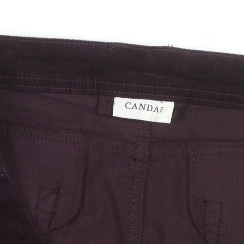 Canda Women's Purple Corduroy Knee Length Pencil Skirt Size 14