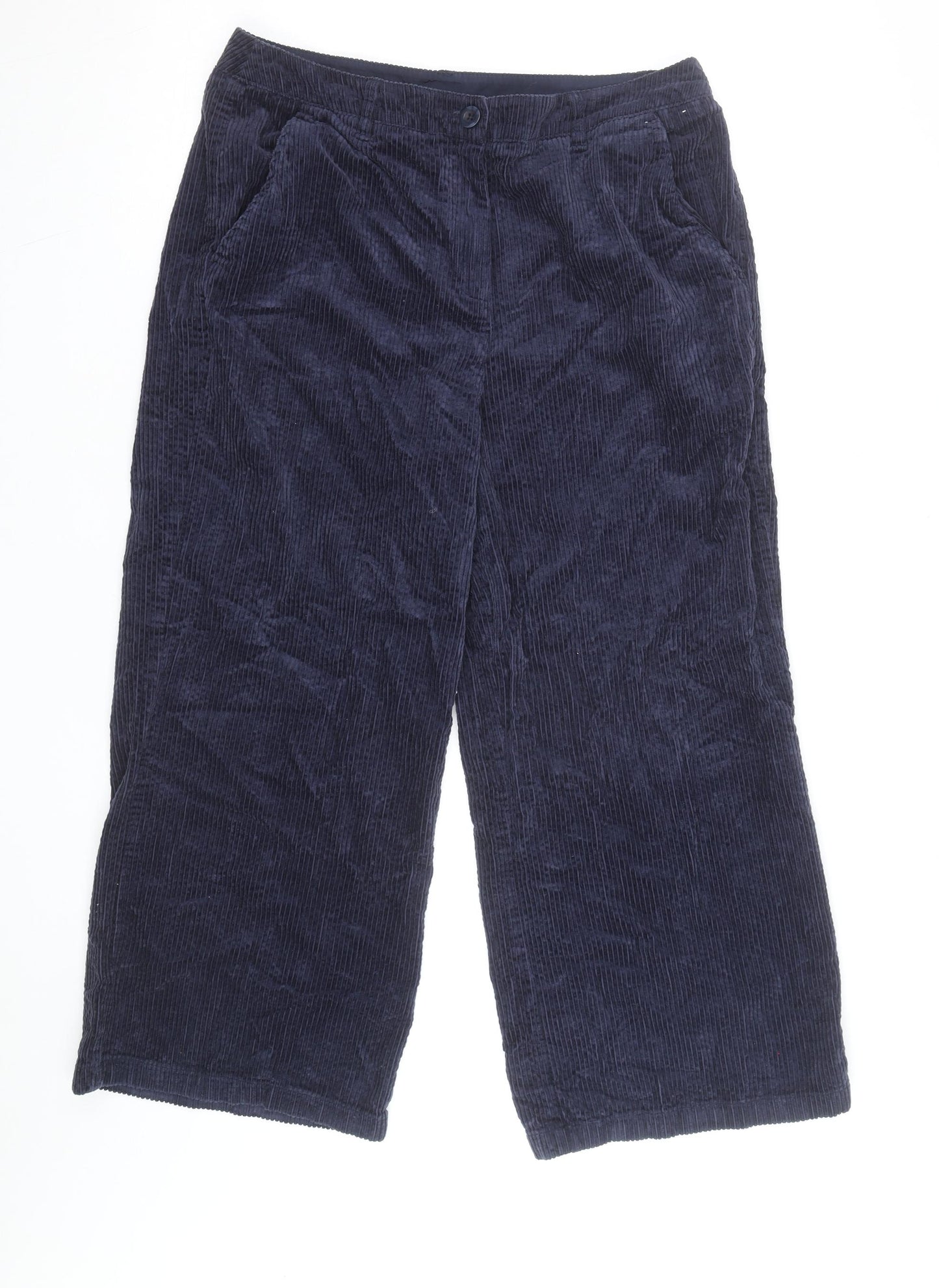 Seasalt Cornwall Women Navy Corduroy Trousers Size L Organic Cotton