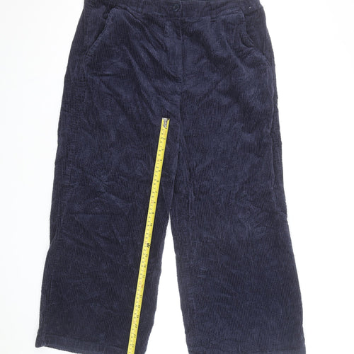 Seasalt Cornwall Women Navy Corduroy Trousers Size L Organic Cotton