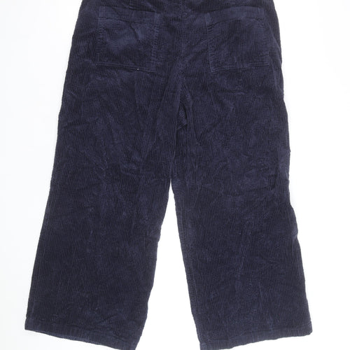 Seasalt Cornwall Women Navy Corduroy Trousers Size L Organic Cotton