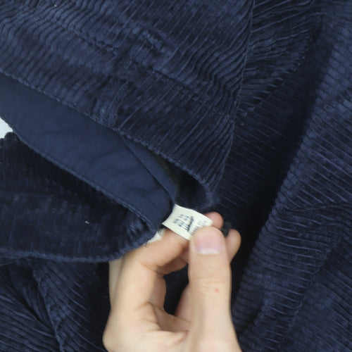 Seasalt Cornwall Women Navy Corduroy Trousers Size L Organic Cotton