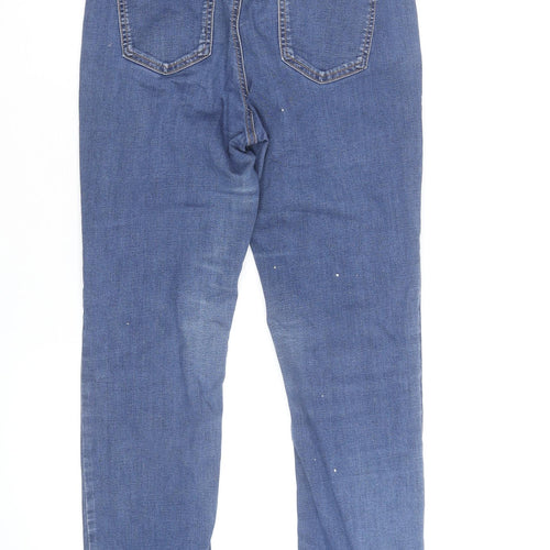 Tu Women Blue Straight Leg Mid Rise Denim Jeans Size 14R