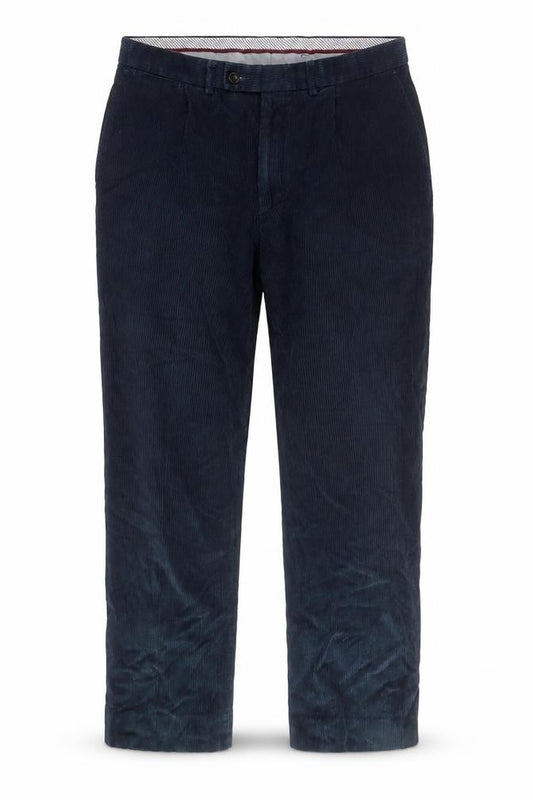 Front view of Marks & Spencer Men's Blue Corduroy Trousers 36W 29L Regular Fit