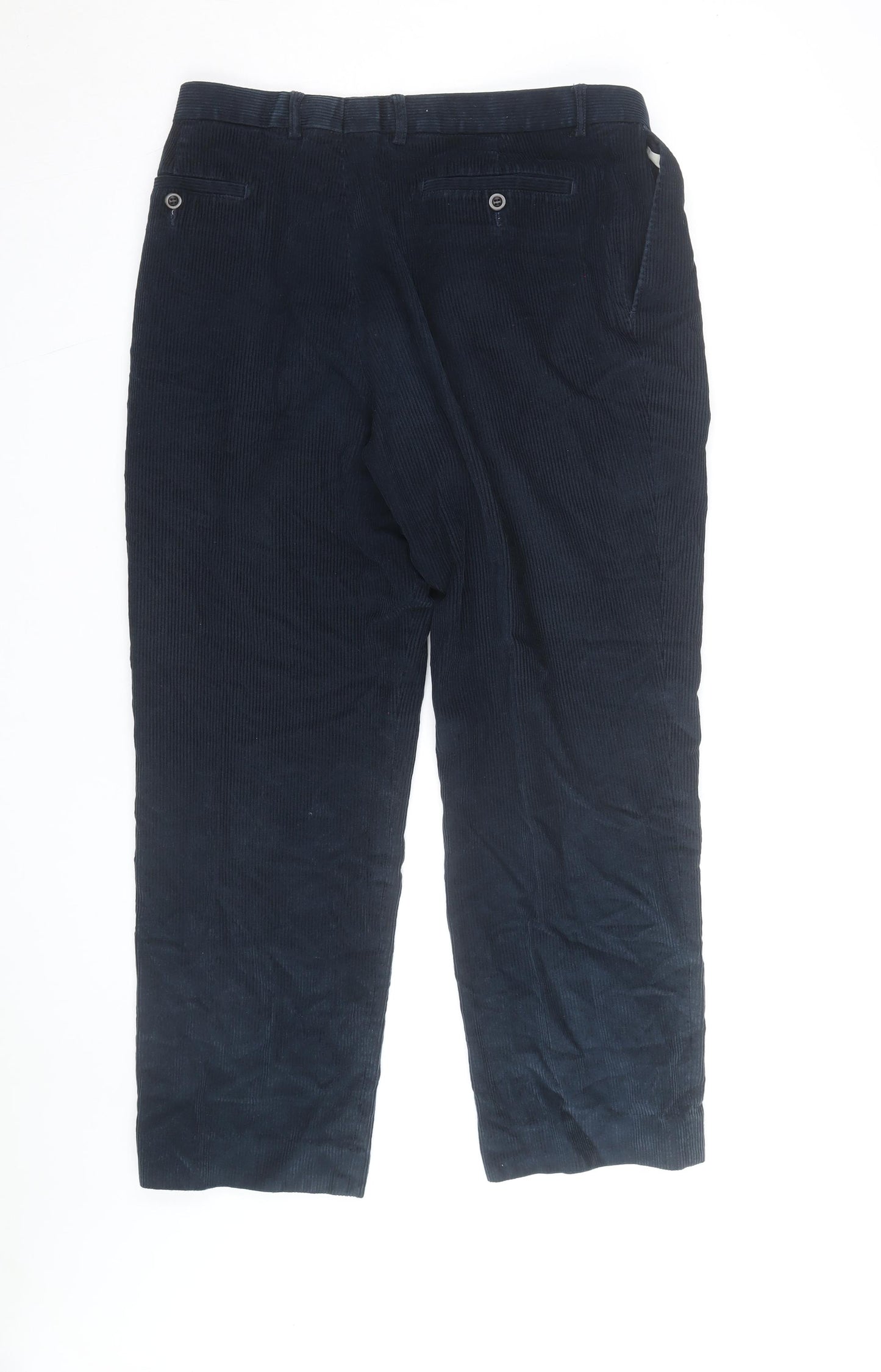 Marks and Spencer Men's Blue Corduroy Trousers 36W 29L Regular Fit
