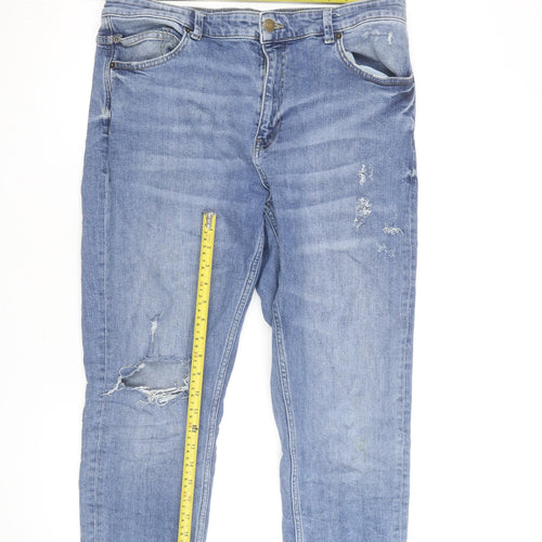 Red Herring Men’s Blue 38R Regular Fit Distressed Denim Jeans
