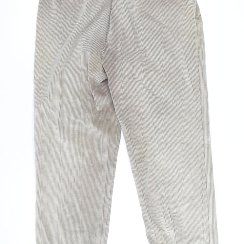 Marks and Spencer Men's Beige Corduroy Trousers Size 36 Regular Fit