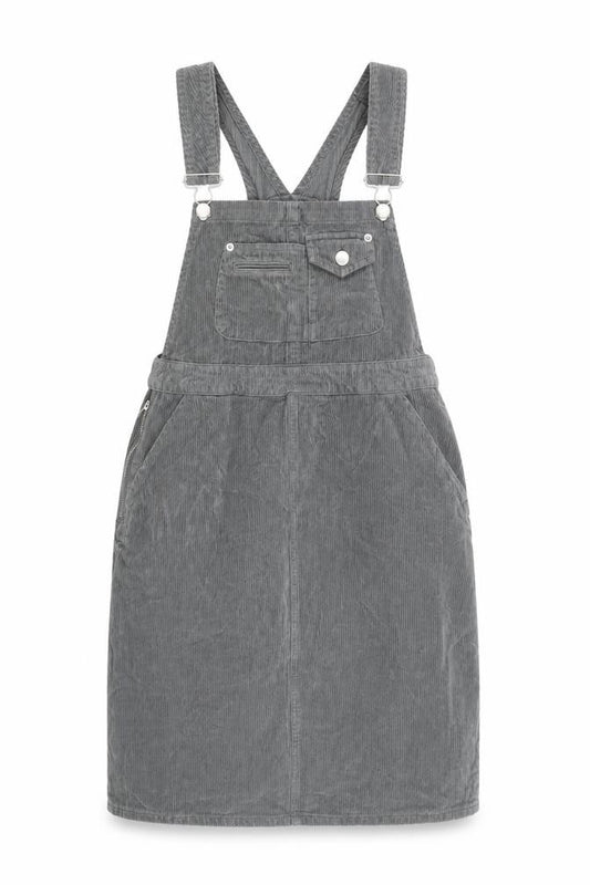 ASOS Women Grey Corduroy Dungaree Dress UK 10 Adjustable Pockets
