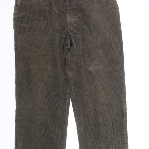 Farah Men’s Brown Corduroy Regular Fit Trousers 32W 30L