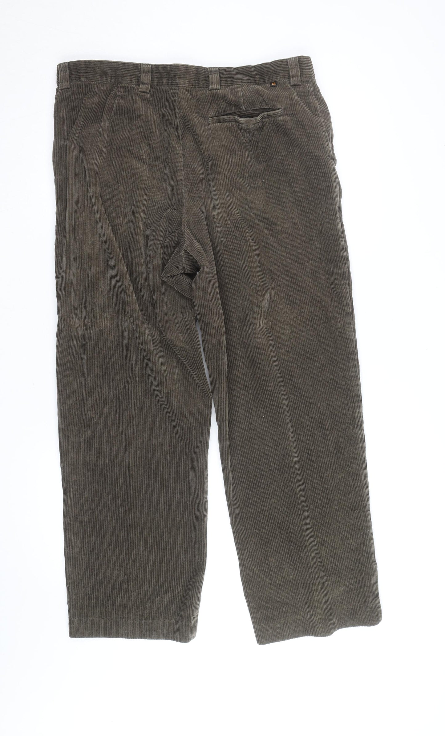 Farah Men’s Brown Corduroy Regular Fit Trousers 32W 30L