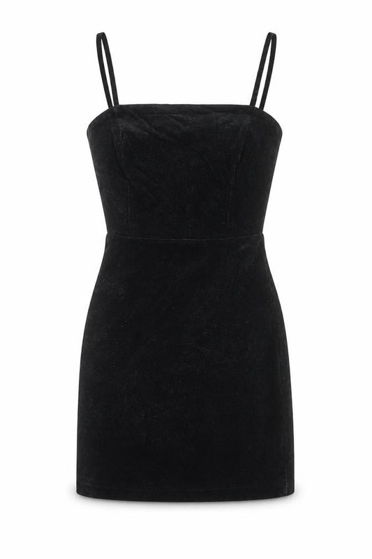 Front view of New Look Women’s Black Corduroy Bodycon Mini Dress, size UK 6