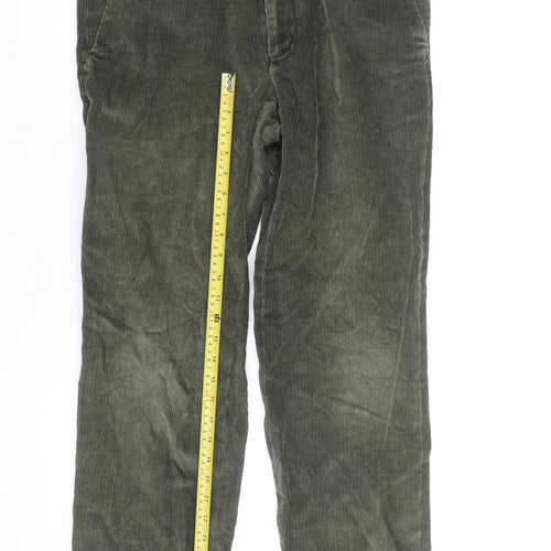 Marks and Spencer Men's Green Corduroy Straight Trousers 32W 29L
