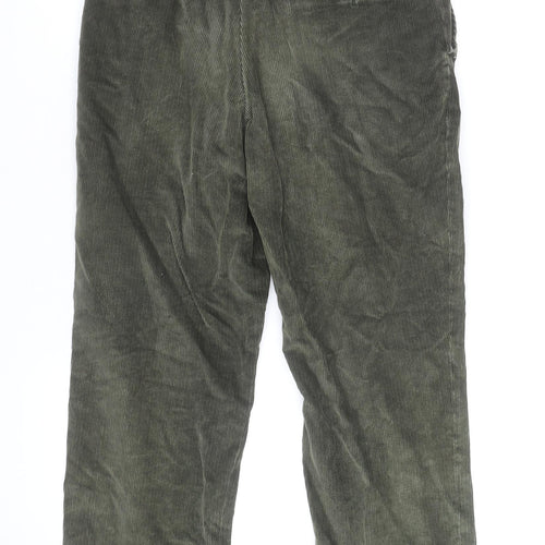 Marks and Spencer Men's Green Corduroy Straight Trousers 32W 29L