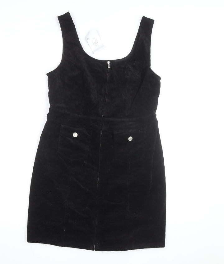 Primark Women Black Corduroy Pinafore Dress Size 14