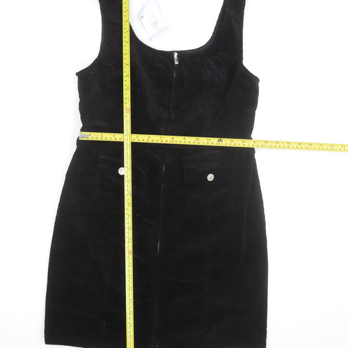 Primark Women Black Corduroy Pinafore Dress Size 14