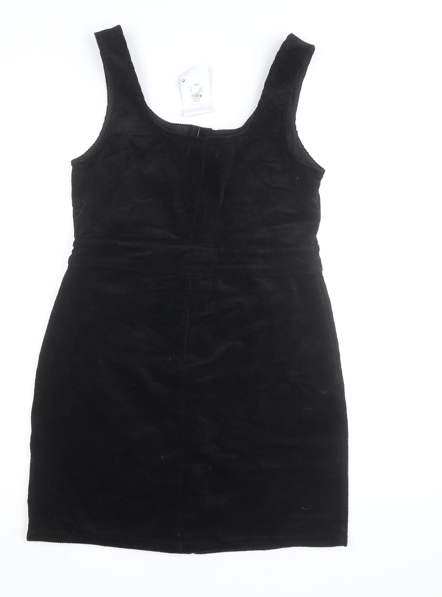 Primark Women Black Corduroy Pinafore Dress Size 14