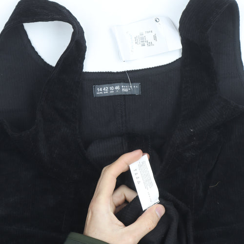 Primark Women Black Corduroy Pinafore Dress Size 14