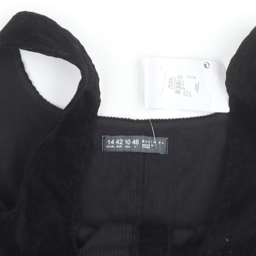 Primark Women Black Corduroy Pinafore Dress Size 14