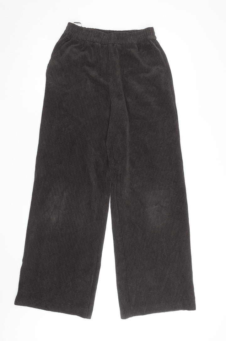 Next Women Brown Corduroy Wide-Leg Trousers Size 18L Tall