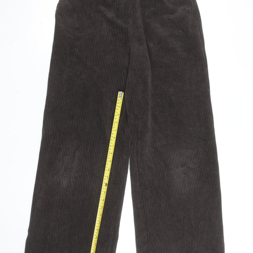 Next Women Brown Corduroy Wide-Leg Trousers Size 18L Tall