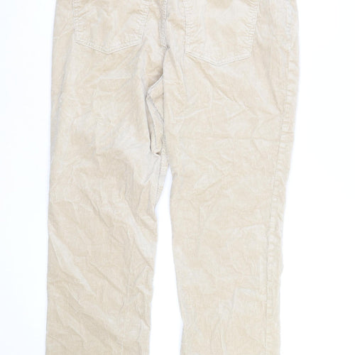 Marks and Spencer Women's Beige Corduroy Slim Chino Trousers Size 16